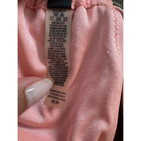 Victoria's Secret Peach Metallic Halter String Tie Bikini Swim Top Size Medium - Picture 5 of 6